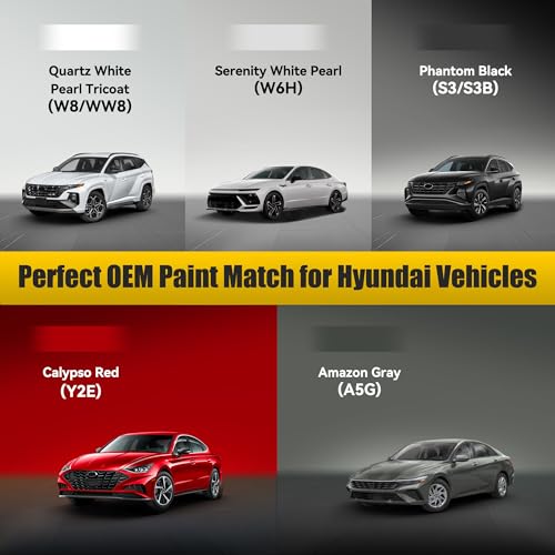 W8/WW8) Quartz White Pearl Tricoat Touch Up Paint Compatible with Hyundai (For Hyundai / Quartz White Pearl Tricoat(W8/WW8)NH-731P Crystal Black Pearl for Quartz White Pearl Tricoat(W8/WW8)Compatible with Santa/Fe/Sonata/Tucson)