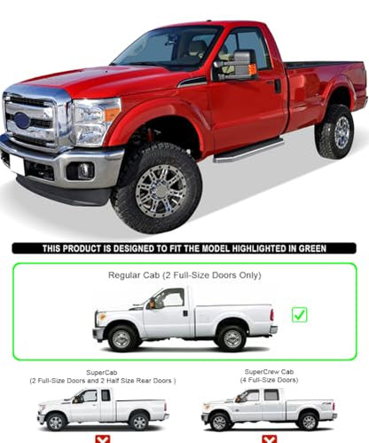 Polished Running Boards Style Compatible with Ford F250 F350 Super Duty 1999 (Polished / Running Board Flat Style)