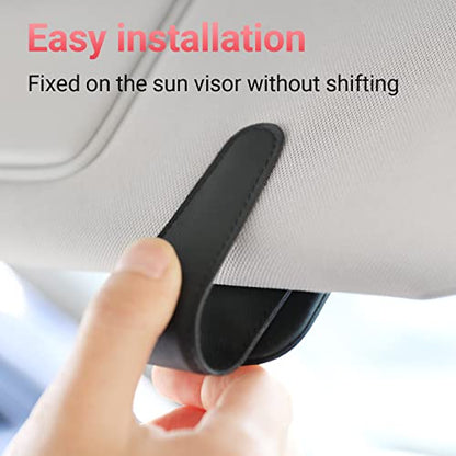 Sunglass Holder for Car Sun Visor Magnetic Sunglasses Clip (Black)