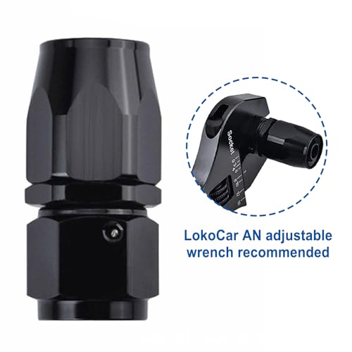 Swivel 10AN Fitting 0° Straight For CPE Braided Hose End Black 2Pcs (10AN 0° 2Pcs)