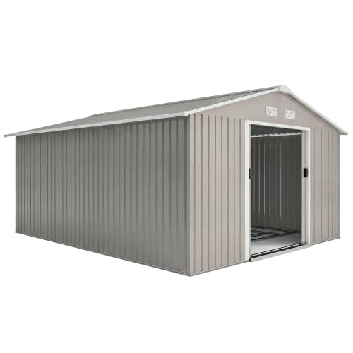 11' x 13' Outdoor Storage Shed (Light Gray / 11' x 13')