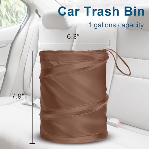 Car Trash Can (Brown / 1 Gallons-2 Packs)
