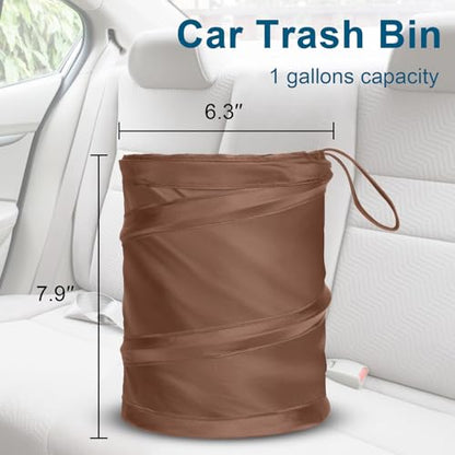 Car Trash Can (Brown / 1 Gallons-2 Packs)
