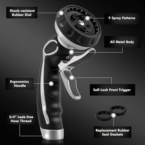 Hose Nozzle with Easy Self (Silver)