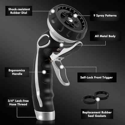 Hose Nozzle with Easy Self (Silver)