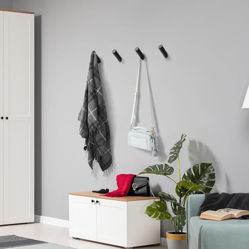 Black Wall Hooks (Black-Round / 4 Pack)
