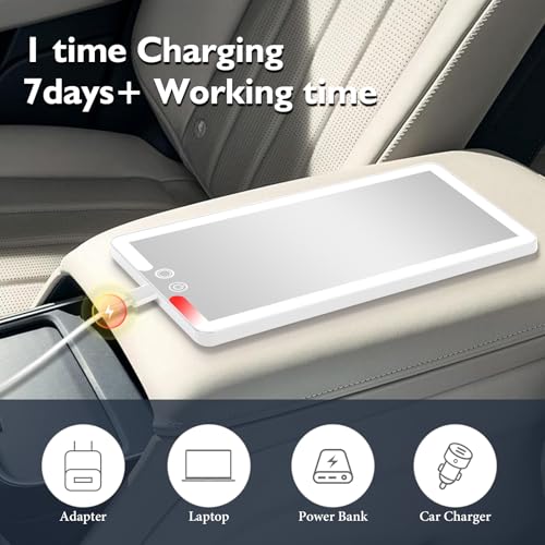 Car Visor Vanity Mirror with Light (White / (1pcs))