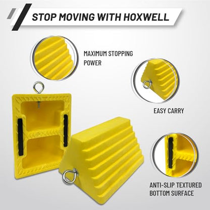 Premium 4 pcs Heavy Duty Wheel Tire Chocks (Yellow-4 pcs)