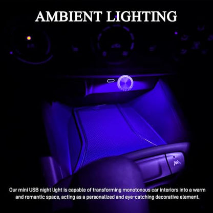 4PCS USB LED Car Interior Atmosphere Lamp (Blue)