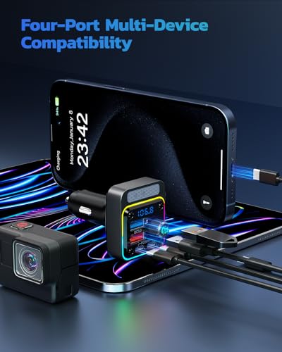 54W Bluetooth 5.3 Car Adapter (A-Black)