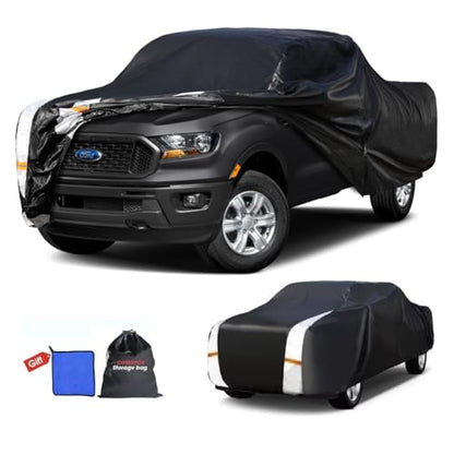 Ford Ranger Truck Cover Custom Fit 2019 (B.Fit Ranger(2019-2026) Super Cab/Crew Cab SB / Black Truck Cover)
