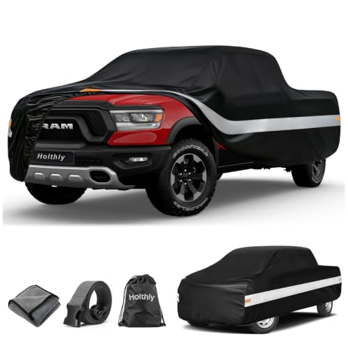 10 Layers Truck Cover Waterproof All Weather Custom Fit Dodge Ram 1500 (Black Gray / Custom Fit for Dodge Ram 1500)