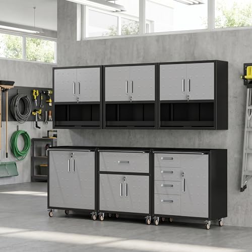 Garage Cabinet System (Black/Grey / 6 Pcs-StyleB)