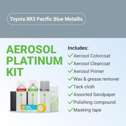 Car Paint Touch Up Spray Kit (Aerosol Spray - Platinum Kit / Pacific Blue Metallic)