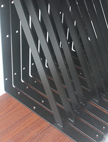 30 Pack L18 x H 12" Black Heavy Duty Shelf Brackets with Screws Metal Shelf Brackets Shelf Support Angle Brackets for Shelves L Brackets Heavy Duty Floating Shelf (30 Pack-Black / 18''x12'')