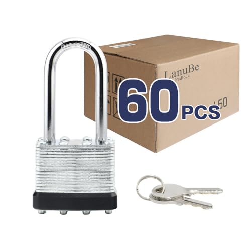Laminated Keyed Alike Padlock 60 Pack 1.6 (60 pack Black)