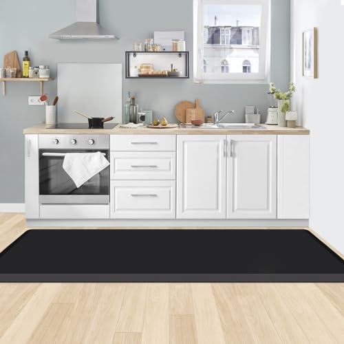 0.8" Thick Kitchen Mat Cushioned Anti Fatigue Rug Comfort Floor Mats (Black / 70"L x 24"W x 0.8"Th)