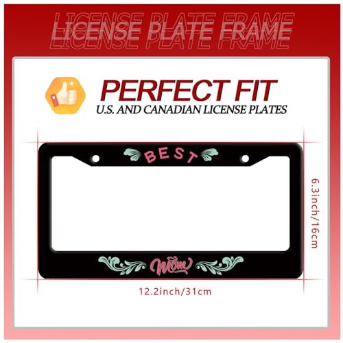 Best Mom Stainless Steel License Plate Frame for US Cars Decor (Best mom)