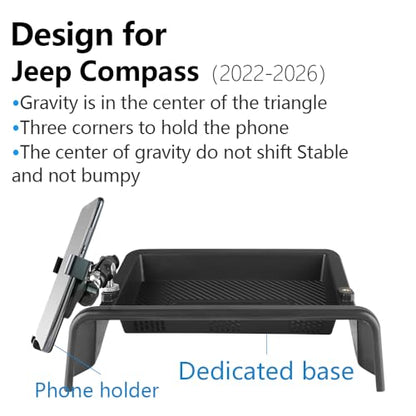Car Phone Holder Center Console Organizer for Jeep Compass 2022 (for Jeep Compass 2022-2026【8.4-inch Screen】)