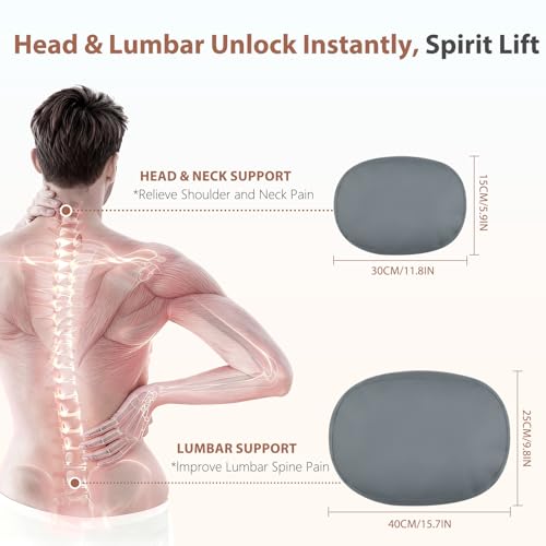 Car Headrest and Lumbar Support Pillow for Car Office Chair (Light Gray / 2 Pieces)