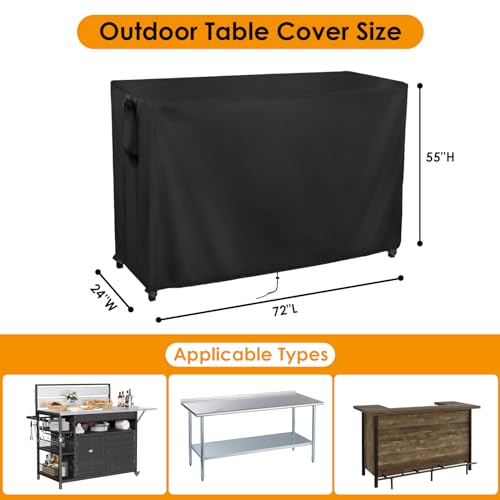 Outdoor Prep Table Covers Waterproof 72''L x 24''W x 55''H