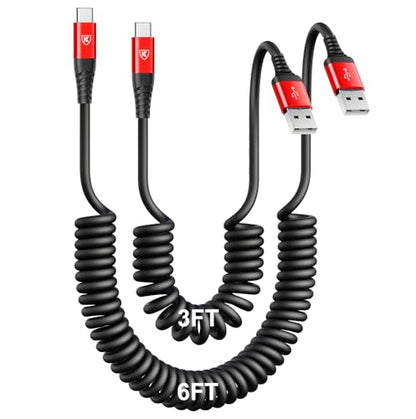 USB C Cable [3FT+6FT] (3FT+6FT / Red)