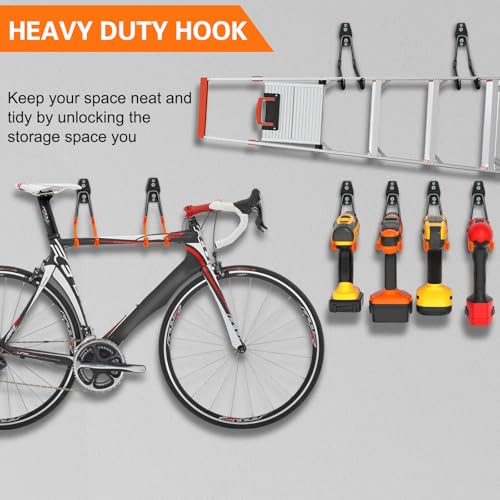Garage Hooks Heavy Duty (7.7inch U Hook / Black 8Pack)