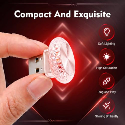 USB LED Car Interior Lights (Red)