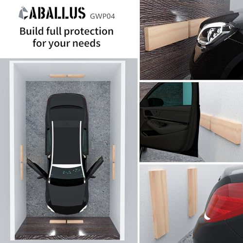 GWP04 Wood Grain Garage Wall Protector Car Door Protectors (4 Pack)
