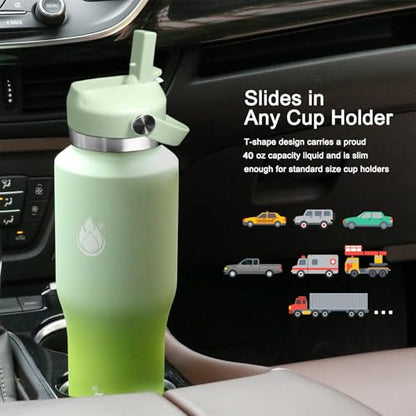 SENDESTAR 40oz Stainless Steel Water Bottle (Neon / 40 Ounces)