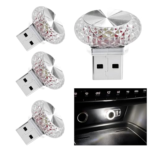 4 PCS USB LED Car Interior Atmosphere Lamp (White)