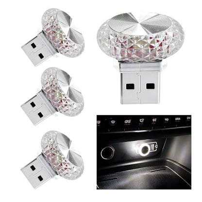 4 PCS USB LED Car Interior Atmosphere Lamp (White)