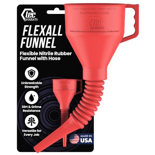 FlexAll Long Flexible Oil Change Funnel (Red / Small)
