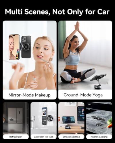 2026 Upgraded for MagSafe Vacuum Car Phone Mount (Dark Grey)