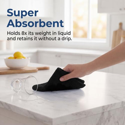 Microfiber Cleaning Cloth Roll (75 Count (Pack of 1) / Black)