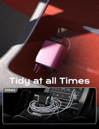 Retractable Car Charger (Black-pink / 31.5 Inch)