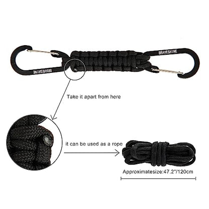Paracord Keychain Carabiner Clip (1 Pink 1 Purple)
