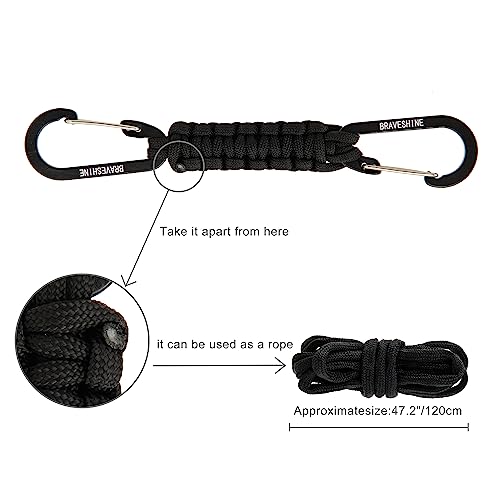 2 Pack Pink Paracord Keychain Hook Carabiner Clips (Pink)