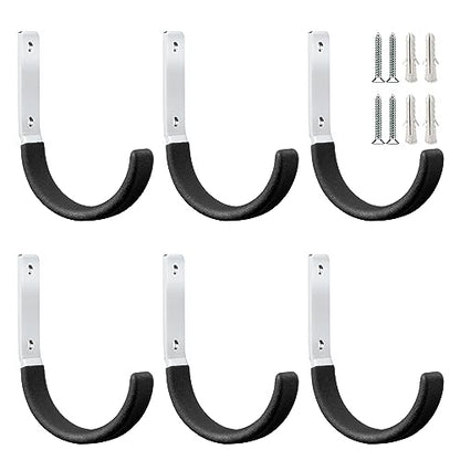 Heavy Duty Steel Garage Hooks (Black 6 Pack)