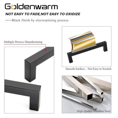 10 Pack Black Cabinet Knobs Kitchen Drawer Knobs Handles Pulls (Matte Black / single hole)