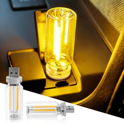 2 PCS USB LED Lights for Car Interior (Warm White)