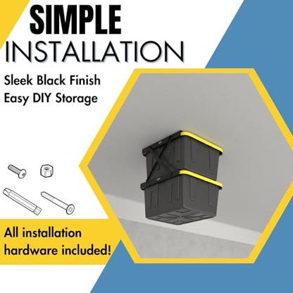 Dual Rail Heavy Duty Overhead Garage Storage System (Stacking 2 Bin)