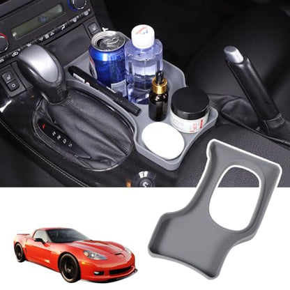 Center Console Cup Holder Compatible with Chevrolet Corvette C6 2005 (Gray)