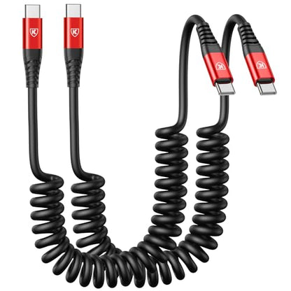 USB C Cable 3ft 2Pack USB C to USB C Charger Cable for Car (3FT / Red)