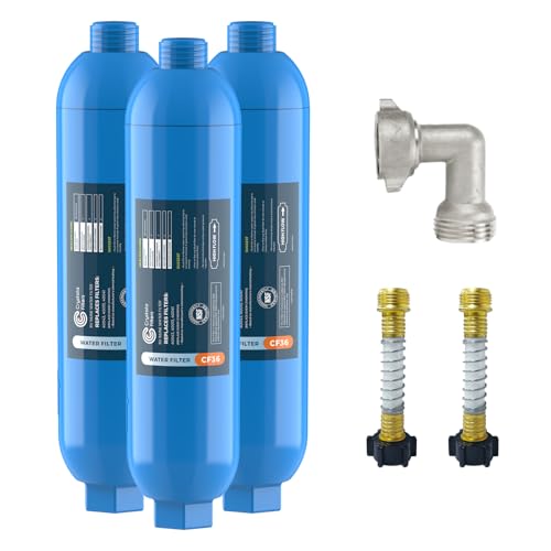 RV Marine Inline Filter with 2 Flexible Hose 3 (3 Count(Pack of 1))
