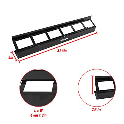 304BK Six Quart Oil Can Rack Holder 32" Caddy Wall Hanger Aluminum Shelf (Black)