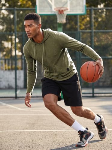 Mens Fashion Athletic Hoodies Sport Sweatshirt Solid Color Fleece Pullover Green XL (X-Large / Green)