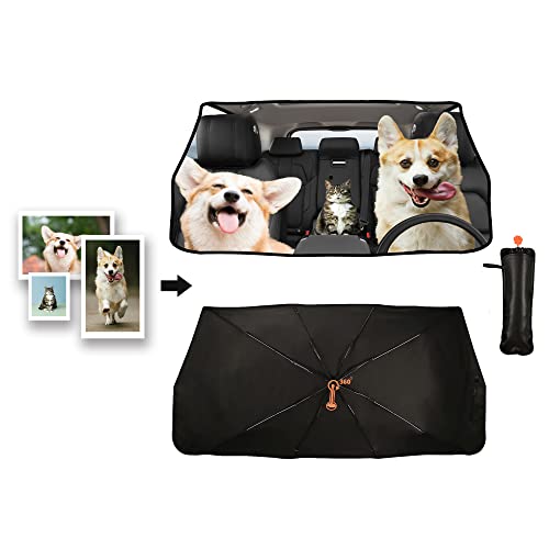 Pet Dog Cat Custom Windshield Sun Shade Custom Fit Umbrella (57X31 Inch / Color-DIY-2)