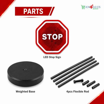 Flashing LED Stop Sign Garage Parking Assistant System (Black & Red - 1 Pack)