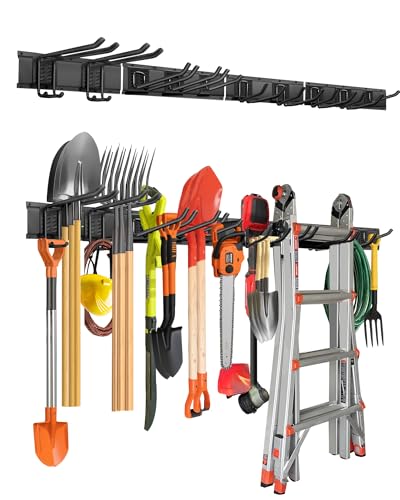 64 in Garage Tool Organizer Wall Mount (64 inch 10-Hook)